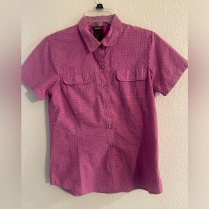 Eddie Bauer woman’s purple button up blouse size XS